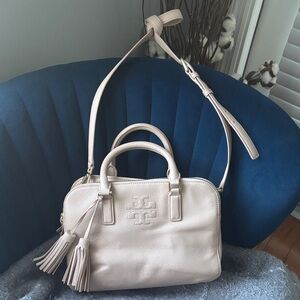 Tory Burch Light Pink Thea Small Double Zip Leather Satchel
